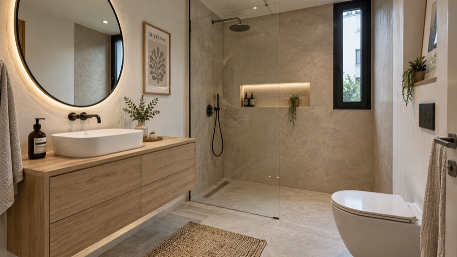Baño completo con ducha de obra